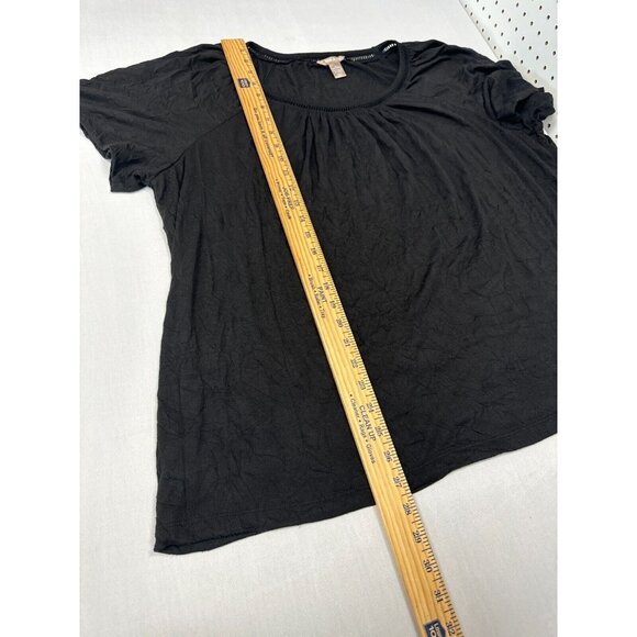 White Stag Womens Black Scoop Neck Pleated Blouse Plus Size 3X Polyester - Picture 7 of 8